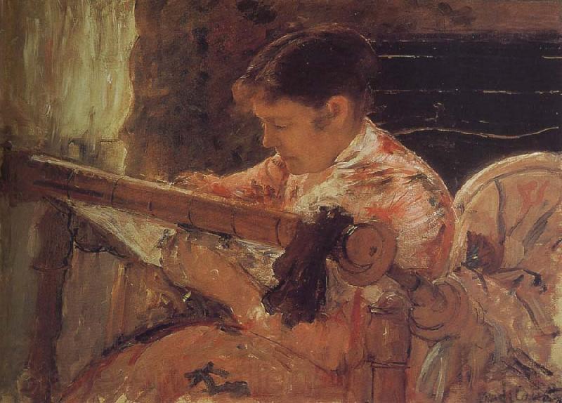 Mary Cassatt Mary is weaving Norge oil painting art